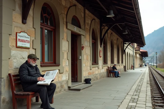 Gare historique de Veynes avec architecture du XIXe siècle et ambiance ferroviaire pittoresque