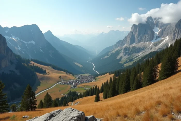 Paysage naturel alpin entourant Veynes avec montagnes et vallée verdoyante des Hautes-Alpes